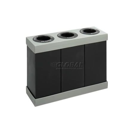 Safco Safco Recycling Center For PlasticCansWaste, 84 Gallon, BlackGray 9798BL